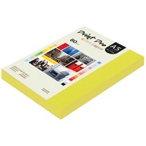 종이문화 프린트 프로 칼라 복사용지 No 08 브라이트옐로우 80g, A5, 250매