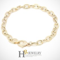 호림쥬얼리 18K정품)히트+머리끈(HR)18K 할로우 5mm 모줄 팔찌