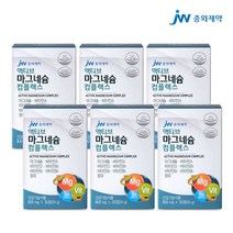 JW중외 액티브 마그네슘 비타민B 비타민D 30정 6개, 상세 설명 참조, 단일옵션