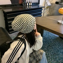 Nuo Haw ~ 체스 판 체크 무늬 가방 머리 더미 모자 한국어 스타일 모든 일치 양모 모자 여성 니트 모자 남자 차가운 모자