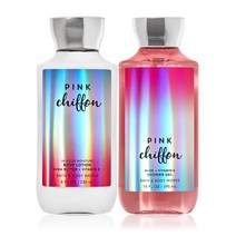 배스앤바디웍스 1+1 핑크 쉬폰 바디로션 샤워젤, 1세트