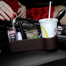운전석 시트사이 컵홀더 잡동사니 사이드수납함 차량틈새쿠션 조수석 포켓, 운전석 블랙