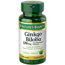 USA 직구 네이처스 바운티 Ginkgo Biloba 하이 그레이드 총 400캡슐 120mg 은행나무 추출물 100캡 4pack, 수량, 상세참조