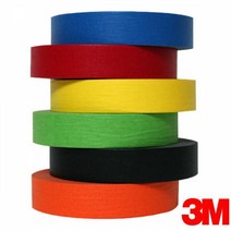 칼라레이스테잎 마스킹테이프 칼라 종이 24mm x 40M 6색 택1 칼라테이프, 3M 주황색