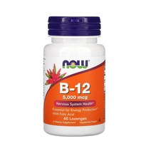 나우푸드 녹여 먹는 비타민 B12 시아코노발라민 5000mcg 60정 엽산 함유