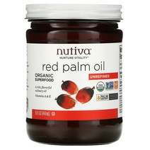 Nutiva 유기농 레드 팜오일 비정제 15 액량 온스 (444 ml) 1팩, 1개