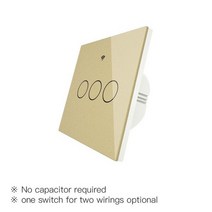 호환 스위칭 허브 부품 ZigBee Wall Touch Smart Light Switch With Neutral/No Neutral No Capacitor Life/Tuya Wo, 3 Gang Switch Gold