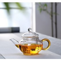 차주전자 내열유리주전자 차우리기 필터가있는 미니 꽃 주전자 인퓨저 차잎 허브 커피가있는 실용적인 병 꽃 찻잔 유리 주전자, 02