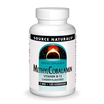 소스 내추럴스 메틸코발라민 비타민 B-12 체리 맛 1mg 120 로젠지, 1개, 120정