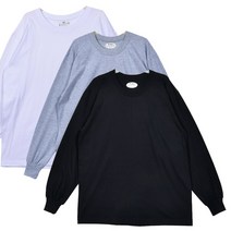 국산 100% 순면 남성 긴팔 기본 라운드 레이어드 남자 티셔츠 블랙 그레이 화이트 90 95 100 105 110