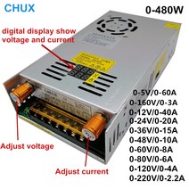 DC 파워서플라이 전원공급480w 디지털 디스플레이 스위칭 전원 공급 장치 5V12v 36v 가변 AC-DC 변환기 LED, 0-160v 0-3a