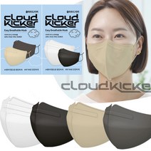 클라우드키커 새부리형 KF94 화이트 블랙 그레이 베이지 대형/소형 50장 무접착제마스크, 4.클라우드키커 KF94 대형 베이지 50장