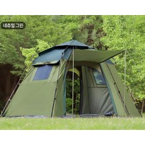 [로티] 로티캠프 빅패밀리 원터치텐트 5-6인용 네츄럴그린, 단품, 6인용