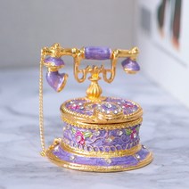 골드디자인 럭셔리 큐빅 블링 전화기 보석함 장식품 인테리어 소품, 3. 퍼플