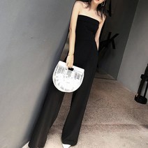 w5348 시크한 블랙 여성 오프숄더 점프수트+사은품증정