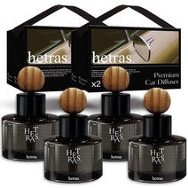 헤트라스 차량용 디퓨저 60ml x 2p 리본끈 선물세트, 4개입, 호텔우드향