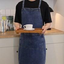 씨오브비 카페용 주방용 작업용 데님 앞치마, Medium, 1개