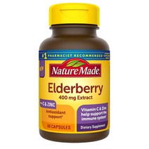 Nature Made 엘더베리 삼부커스 비타민 아연 60캡슐 해외, 3개