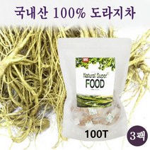 국산 도라지차 티백 국내산 100% 길경 질경 산도라지 차 물 목에좋은차, 3팩, 1.2kg