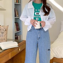브이와이 [VY] 여자 집업 카라넥 분홍색 개강룩 비침 짧은 고무줄 자켓
