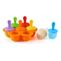 아이스크림 철판 메이커 틀 실리콘 월드 아이스 팝 금형 휴대용 볼 아기 DIY 식품 보충 도구 과일 쉐이크, Orange