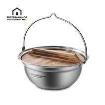 에스테반호프 드라우센 IH 스텐냄비 26cm 감성 나무뚜껑 라면 캠핑 인덕션 냄비, 드라우센 IH 스텐냄비 26cm 1개