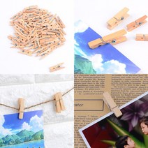노끈사진걸이 포토집게 인테리어집게 미니 나무집게, 2.5cm