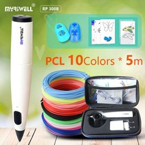 Myriwell 저온 3D 펜 3d 프린터 PCL 필라멘트 안전 무취 3 차원 그림, 가방과 PCL이 있는 펜, 02 pen and 20colors pcl