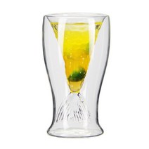 사케 고량주 더블 레이어 피쉬 테일 유리 고붕소 실리콘 칵테일 컵 커피 컵 인어 컵, 51-100ml, 51-100ml