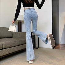 뒤트임 부츠컷 데님 팬츠 여성용 베이직