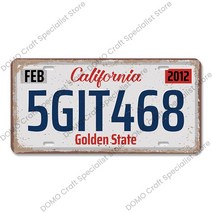 자전거번호판 미국 빈티지 자동차 번호판 금속 주석 사인 알래스카 캔자스 마이애미 플라크 레트로 벽 차, 16 16_01 15x30cm