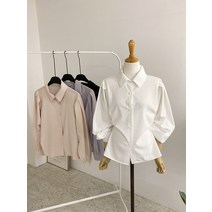 허니제이 / 피체 핀턱 볼륨소매 카라 블라우스(4color)