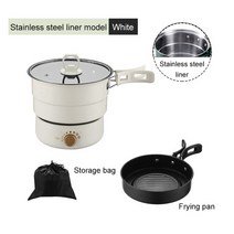 라면끓이는기계 즉석라면 조리기 가정용 라면포트 110V/220V 여행 밥 솥 휴대용 분할 프라이팬 전기 스튜, 06 Stainless steel2_01 110V