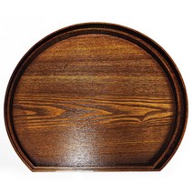 천연 옻칠 반달 원목 우드 혼밥 트레이 홈 카페 나무 쟁반, 1호