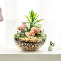 향해사 향기나는 테라리움 DIY 키트 #3벚꽃정원, 03.고양이 삼 형제 벚꽃정원