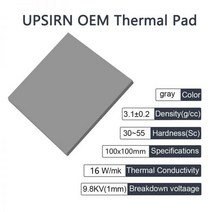 Upsiren-OEM 방열 실리콘 패드 CPU/GPU 그래픽 카드 수냉 보온 매트 마더 보드 그리스, 16W Thermal Pad_100X100X0.5mm