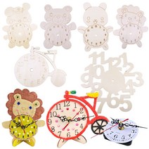 . 시계만들기 시계판 탁상용 동물 그리기시계 시계부속 시계부속품 6종, 나무시계판 탁상용-자전거