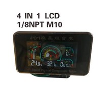 자동차 차량용 게이지 4In 1 LCD 굴삭기 트럭 자동차 오일 압력 전압계 12v/24v 볼트 수온 연료 게이지, 한개옵션0