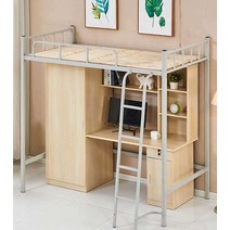 벙커침대 책상이층침대 성인 초등 대학생 기숙사, 폭 100x세로 200cm 단일 통나무 색상