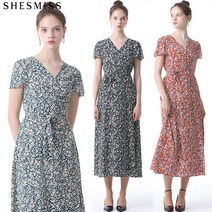 [쉬즈미스] 플로렌스 플로럴 랩오버 원피스