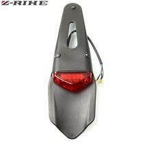 오토바이 Enduro Trial Bike Fender 12 LED 브레이크 정지 리어 테일 라이트 미등 스쿠터 모토 턴 시그널, 01 Black
