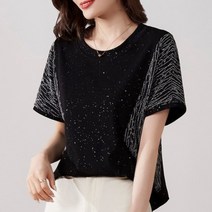 반팔 티셔츠 여성 여름 2023 새로운 느슨한 어머니의 대형 배꼽 덮는 유럽 슬리밍 여름 탑