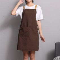 생활하이 길이조절 다용도 앞치마 2P 여성용, 브라운M