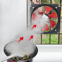 창문형환풍기 강력 주방 환기팬 화장실 후드 12인치 가정용, 4엽 기본 스위치 보내기+1.5m 전원 코드