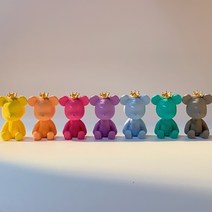 석고방향제 차량용 왕관 베어브릭 석고방향제, ORANGE, 프레시 플로랄 부케