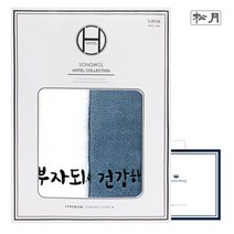 송월타올 건강+부자 2매 선물세트(쇼핑백) 기념수건 답례품, 색상:골고루(랜덤)