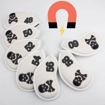 웨지커버 자석 해골 골프 48 50 52 54 56 58 60도 샌드 화이트 가죽, 웨지커버 해골 화이트 56도, 캠프빌리지 56도
