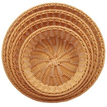 PP 진열 원형 바구니 / 동그란 플레이트 베이커리 쇼케이스 진열용 써빙 집기 호텔 포장 바스켓 케이스 트레이 채반 진열대 제품 제과점 접시 베이킹 박스 상자 쟁반 재료 수납함 빵, 사이즈