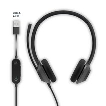 시스코 Cisco Headset 322 USB Wired Dual OnEar Headphones Webex Controller with USBA Carbon Black 2Year