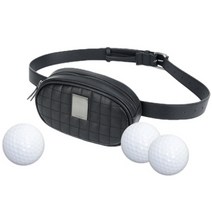 여성 남성 골프 힙색 가죽 분리형 벨트백 볼주머니 공 핸드폰 가방 케이스 수납 파우치, 화이트